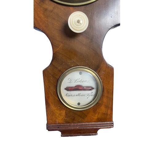 8 - Early/mid 19th Century mahogany four instrument wheel barometer, with a 4.5 inch engraved and silver... 