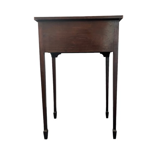 500 - An Edwardian bow-front 2 drawer side table, height 74cm, width 48cm, depth 40cm.