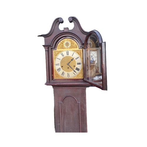 217 - Oak long cased clock with 9.5