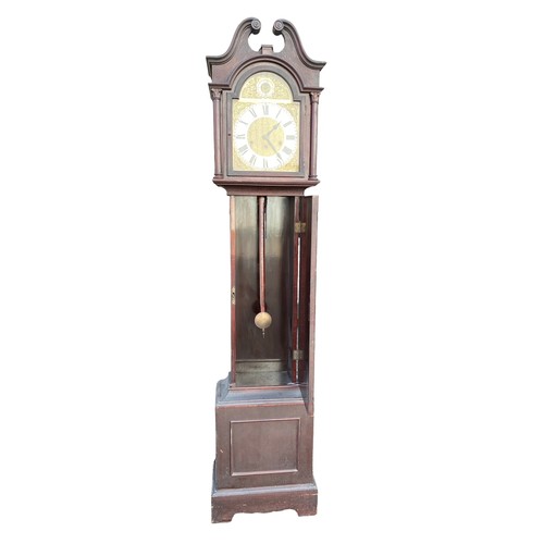 217 - Oak long cased clock with 9.5