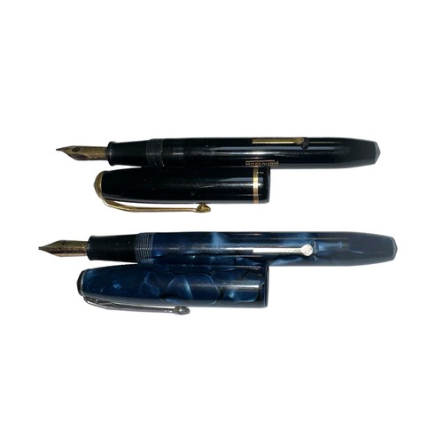 27 - Pair of boxed Conway Stewart lever fill fountain pens, both with 14ct gold nibs. Qty 2