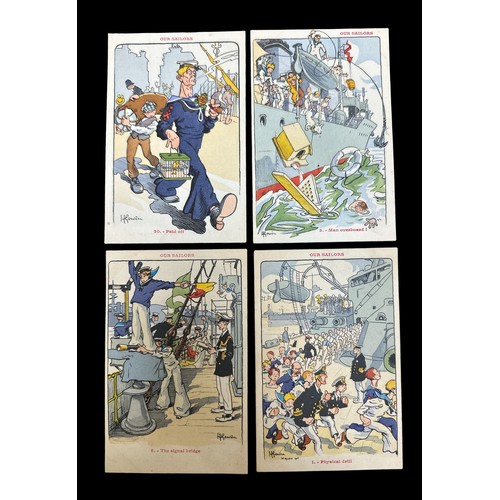 674 - A set of twenty French comic WWI postcards entitled 