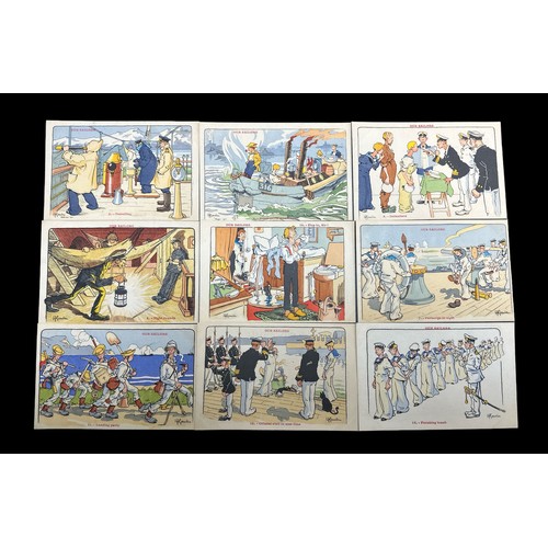 674 - A set of twenty French comic WWI postcards entitled 