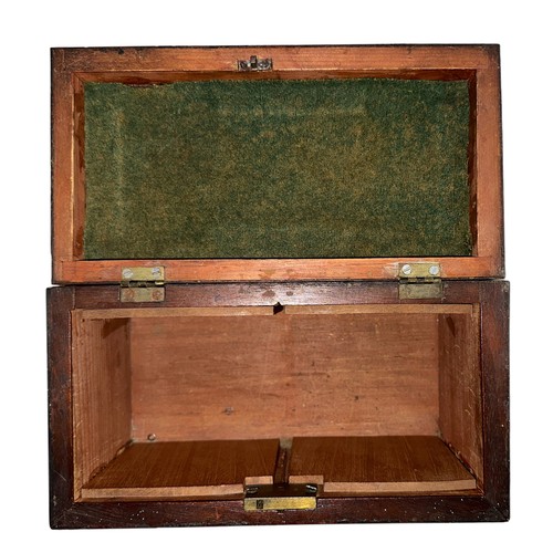 203 - Inlaid mahogany tea caddy, missing divider, width 24.5cm, depth 13cm, height 19cm.