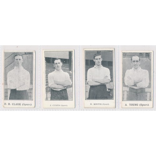 750 - Jones Bros. 1911/12 Spurs Footballers - 4 cards with small titles J. Curtis, W. Minter and large tit... 