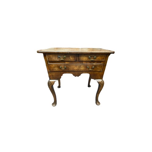 47 - 18th Century walnut cabriole leg lowboy, width 76cm, depth 46cm, height 77cm.