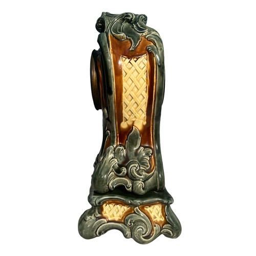 131 - Henry Marc of Paris, A late 19th century French Louis XV style ormolu mounted porcelain mantel clock... 