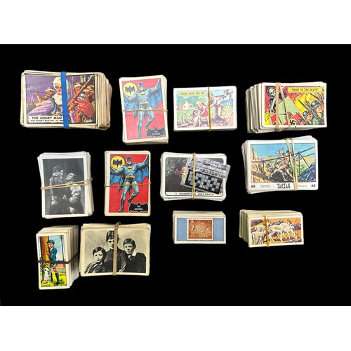 795 - Collection of trade cards with A. & B.C. Batman (pink back, no panel) 2 complete sets, Battle Cards ... 