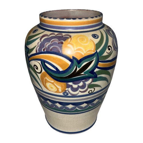 274 - Carter Stabler Adams Poole Pottery – A large c.1930’s Art Deco vase in the CO pattern painted by  Ei... 