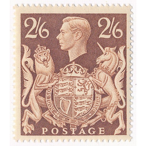 620 - Great Britain. 1939 2/6d brown “gashed diadem”, UM. (SG 476ab) Cat £190