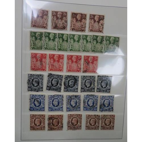 615 - Great Britain. 1911-1951 collection in two boxed Lindner binders (maroon and green), mostly used wit... 