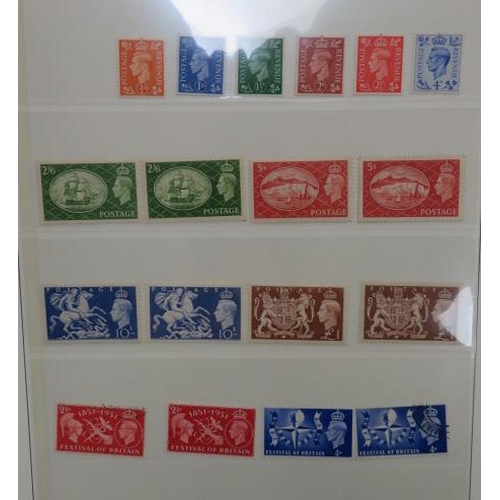 615 - Great Britain. 1911-1951 collection in two boxed Lindner binders (maroon and green), mostly used wit... 