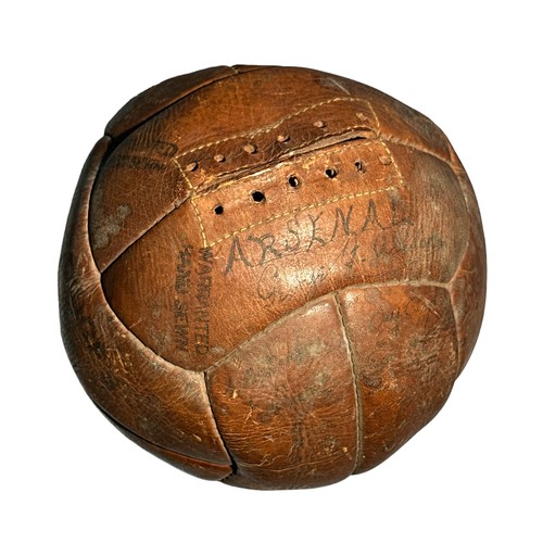 345 - Football Memorabilia: Arsenal FC, signed leather football 1938, stitched twelve panel hand-sewn ball... 