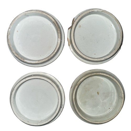 177 - A range of four Prattware pot lids to include 