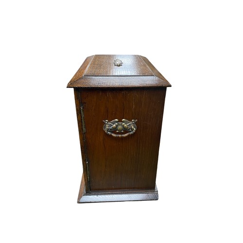 258 - Smokers cabinet with two bevelled glass doors, three internal drawers with brass drop handles, brass... 