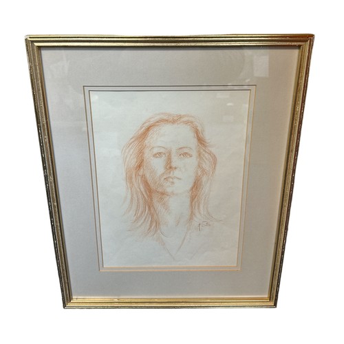 336 - John Blizzard (British) – Pair of framed chalk on paper portraits by local artist John Blizzard, Str... 