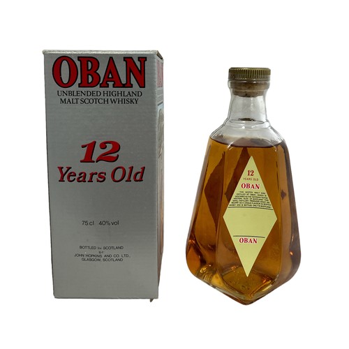 105 - Oban 12 Year Old John Hopkins and Co. single malt whisky. This early boxed example of Oban single ma... 