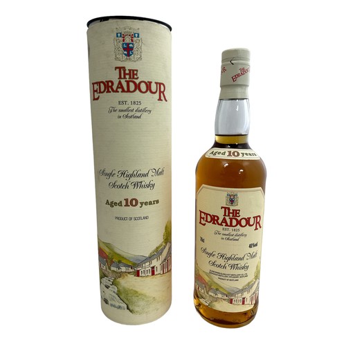 103 - The Edradour Aged 10 Years Single Highland Malt whisky, in metal presentation tube with collectors p... 