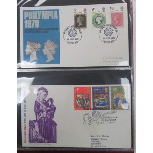 653 - Great Britain First Day Cover collection with better cancellations in five volumes and a small box o... 