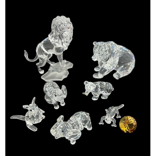 230 - Swarovski crystal  Rare Encounters series, including Lion (7610 000 004), Grizzly Bear (7637 000 001... 