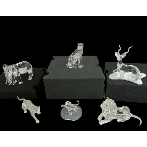 231 - Six Swarovski crystal animal figures from the African Wildlife and Inspiration Africa series. Includ... 