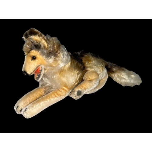 252 - Steiff seated Alsatian, button to ear, circa 1960's.