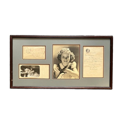 551 - Shirley Temple (1928-2014) – Framed display of four pieces to include; a signed letter dated June 10... 