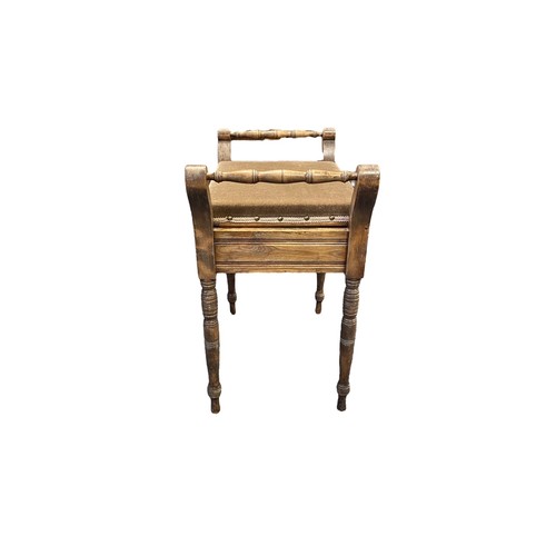 290 - Piano stool with seat storage, width 56cm, depth 33.5cm, height 59cm.