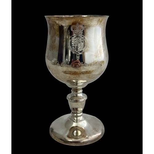 411 - Queens Silver Jubilee silver goblet by A.T Cannon Ltd Birmingham, limited edition no.256 of 1,000, i... 