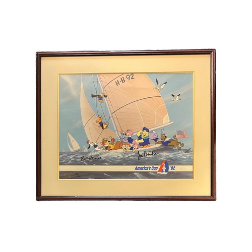 560 - Hanna-Barbera Studios ‘Americas Cup, 1992’ limited edition celluloid signed by Bill Hanna and Jo Bar... 