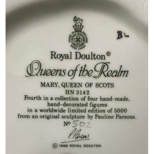 211 - Royal Doulton - four Queens of the Realm figures, comprising  Mary Queen of Scots HN 3142 No.502, Qu... 