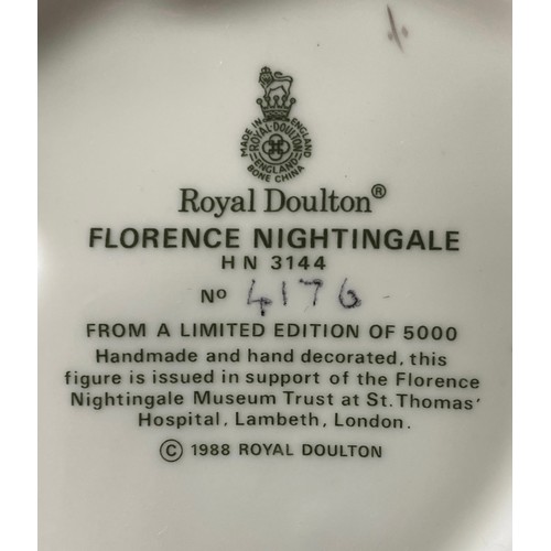 213 - Royal Doulton Florence Nightingale figure HN 3144, limited edition No.4,176 of 5,000 with original b... 