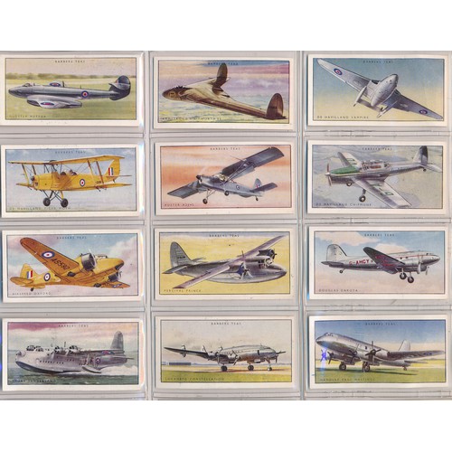 736 - Collection of aeroplane themed cigarette cards and postcards with cigarette and trade card sets in 2... 