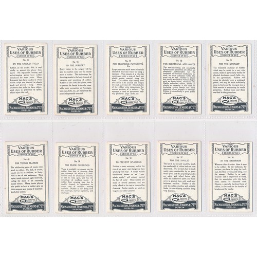 754 - Macnaughton Jenkins 1924 Various Uses of Rubber complete set of 50 in very good to excellent conditi... 