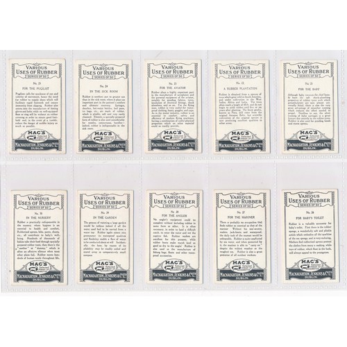 754 - Macnaughton Jenkins 1924 Various Uses of Rubber complete set of 50 in very good to excellent conditi... 