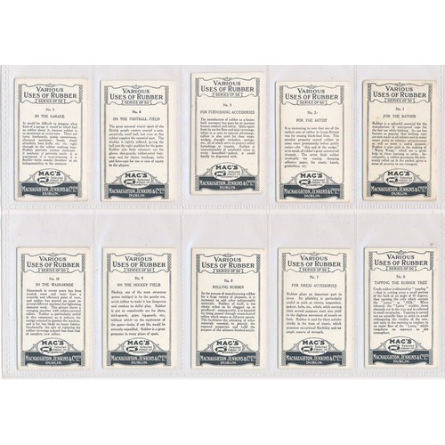 754 - Macnaughton Jenkins 1924 Various Uses of Rubber complete set of 50 in very good to excellent conditi... 