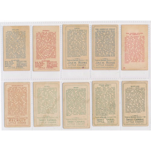 793 - American Tobacco Company Types of Nations without series title complete set of 50 cards, in fair to ... 