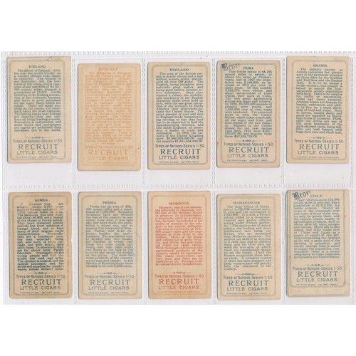 793 - American Tobacco Company Types of Nations without series title complete set of 50 cards, in fair to ... 