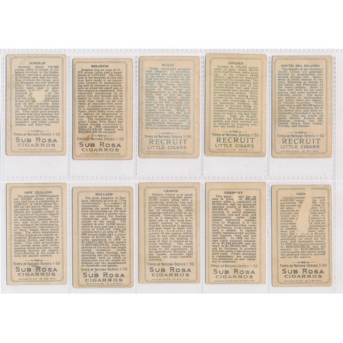 793 - American Tobacco Company Types of Nations without series title complete set of 50 cards, in fair to ... 