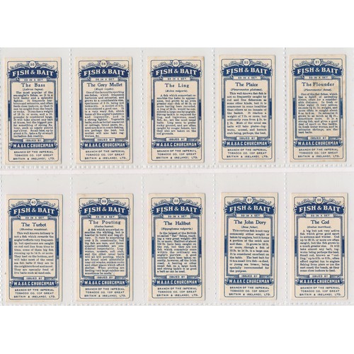 740 - Churchman 1914 Fish & Bait complete set of 50, in very good to excellent condition. Cat. £375