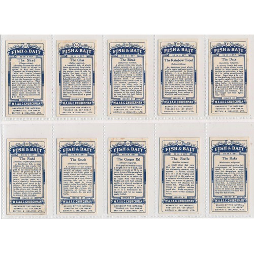 740 - Churchman 1914 Fish & Bait complete set of 50, in very good to excellent condition. Cat. £375