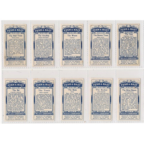 740 - Churchman 1914 Fish & Bait complete set of 50, in very good to excellent condition. Cat. £375