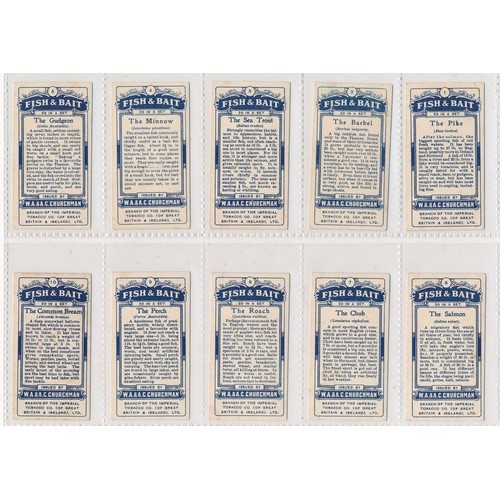 740 - Churchman 1914 Fish & Bait complete set of 50, in very good to excellent condition. Cat. £375