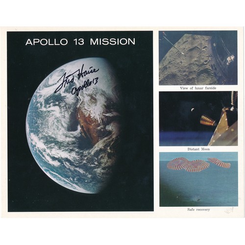 538 - Fred Haise (b.1933) & Jim Lovell (b.1928) Apollo 13 – American Astronauts, a pair of signed photogra... 