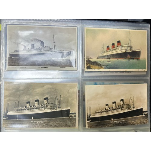 667 - Ocean Liners – Collection of Ocean liner postcards across two binders, including; Orient Line S.S. O... 