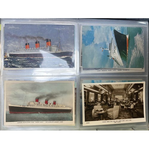 667 - Ocean Liners – Collection of Ocean liner postcards across two binders, including; Orient Line S.S. O... 