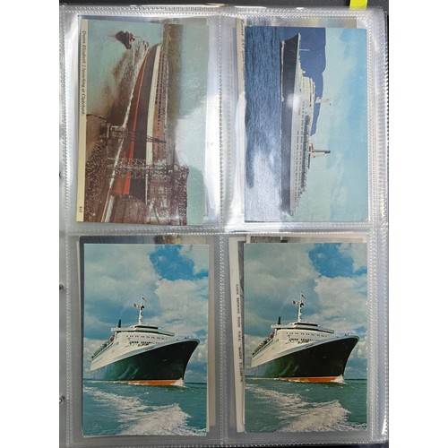 667 - Ocean Liners – Collection of Ocean liner postcards across two binders, including; Orient Line S.S. O... 