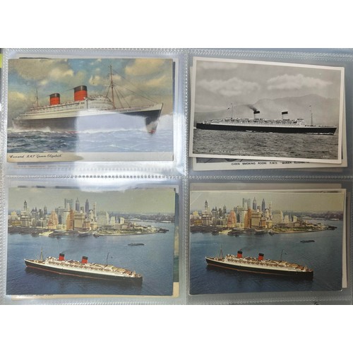 667 - Ocean Liners – Collection of Ocean liner postcards across two binders, including; Orient Line S.S. O... 