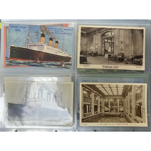 667 - Ocean Liners – Collection of Ocean liner postcards across two binders, including; Orient Line S.S. O... 