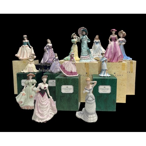 69 - Coalport figurines (14) with boxed Age of Elegance range including 